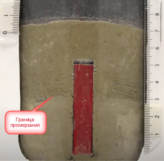 Продвижение границы промораживания грунта
